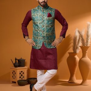 Premium Green – Digital Floral Print Koti