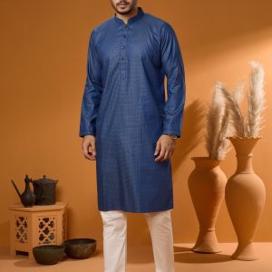 Blue Bamboo Silk Panjabi