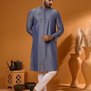 Ash Blue China Fancy Panjabi
