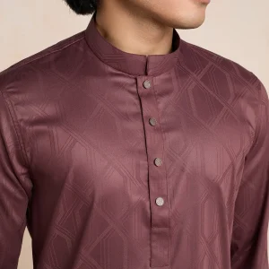 Classic Bamboo Silk Shadow Print Panjabi