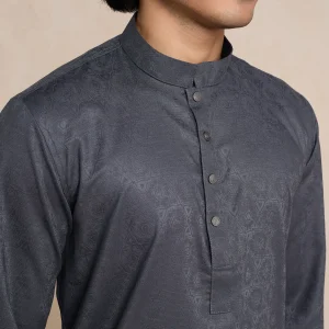 Bamboo Silk Charcoal Shadow Panjabi