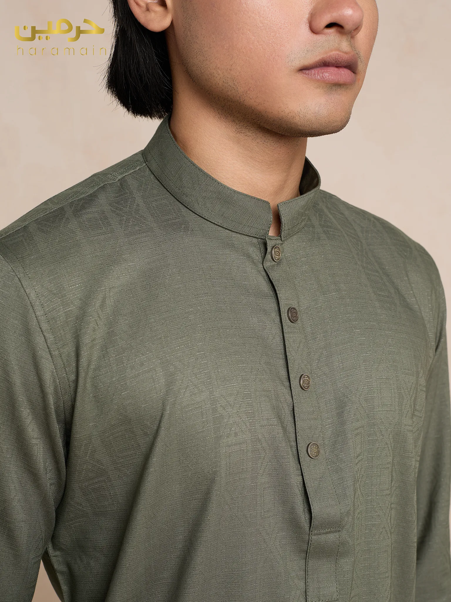 Bamboo Silk Olive Shadow Panjabi