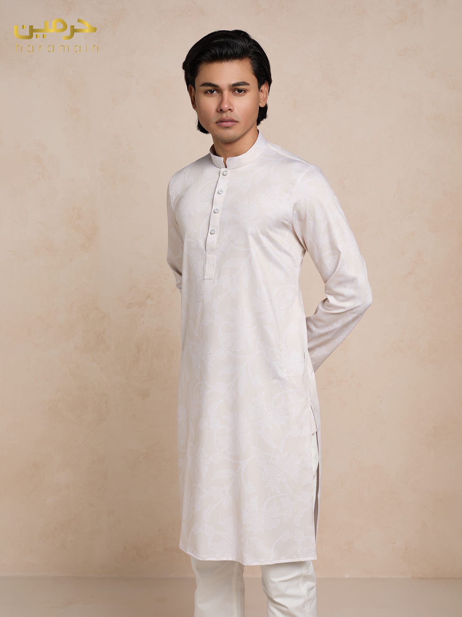 Classic Bamboo Silk Floral Print – Ivory - Image 2