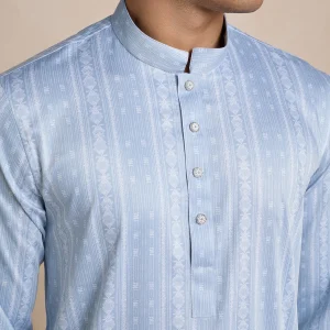 Classic Bamboo Silk Textured Print – Powder Blue